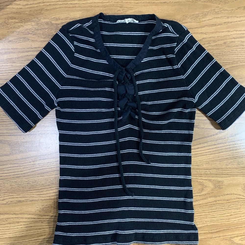 Madewell black/white striped top size small 🖤🖤🖤🖤🖤🖤🖤🖤🖤